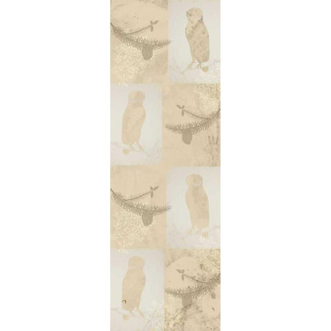 Cream Owl Silhouette White Modern Wood Framed Art Print by Allen, Kimberly