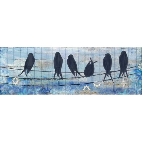 Coastal Birds Gold Ornate Wood Framed Art Print with Double Matting by Allen, Kimberly