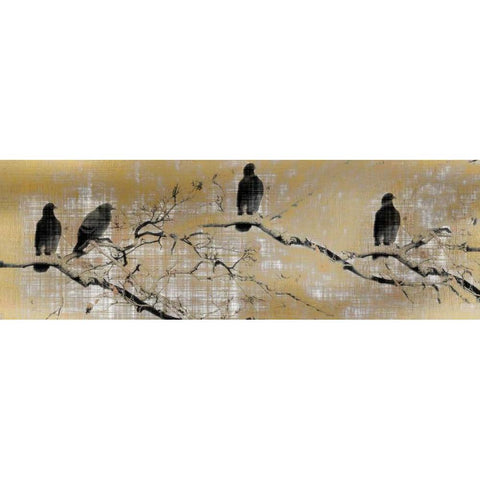 Black Birds Black Modern Wood Framed Art Print by Allen, Kimberly