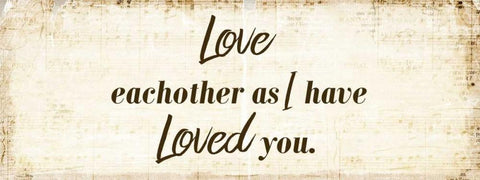 Love Each Other White Modern Wood Framed Art Print with Double Matting by Allen, Kimberly
