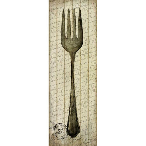 Antique Fork White Modern Wood Framed Art Print by Allen, Kimberly