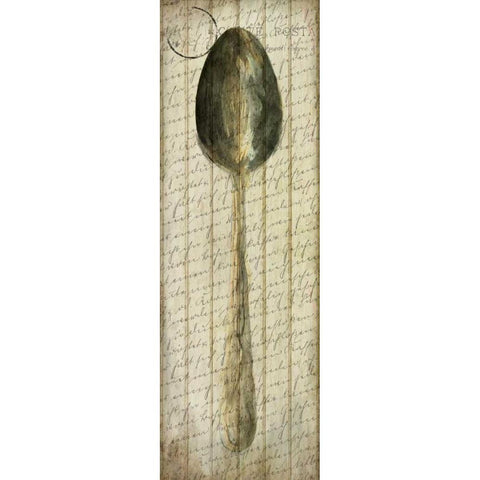 Antique Spoon Gold Ornate Wood Framed Art Print with Double Matting by Allen, Kimberly