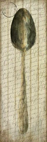 Antique Spoon Black Ornate Wood Framed Art Print with Double Matting by Allen, Kimberly