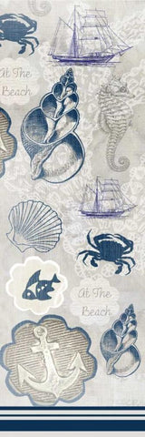 A Day At The Beach Black Ornate Wood Framed Art Print with Double Matting by Allen, Kimberly