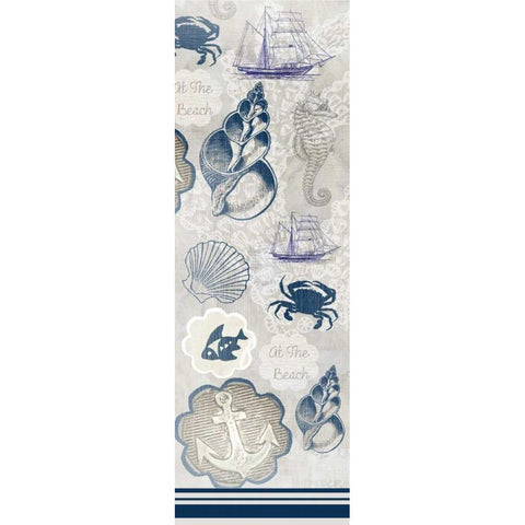 A Day At The Beach White Modern Wood Framed Art Print by Allen, Kimberly