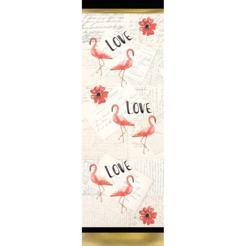 Flamingo Love Black Modern Wood Framed Art Print with Double Matting by Allen, Kimberly