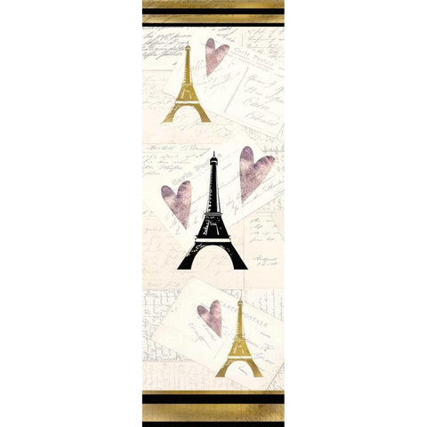 Paris Love Gold Ornate Wood Framed Art Print with Double Matting by Allen, Kimberly