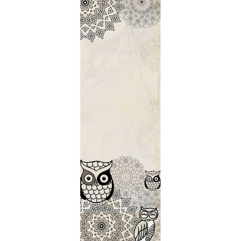 Owls in Beige Black Modern Wood Framed Art Print by Allen, Kimberly