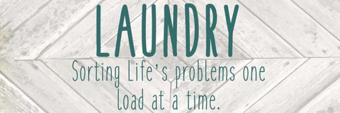 Laundry Sorting White Modern Wood Framed Art Print with Double Matting by Allen, Kimberly