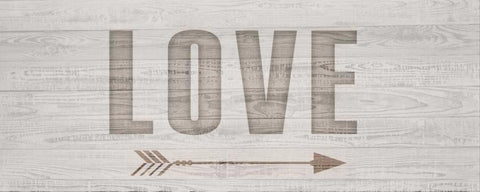 Carved Love White Modern Wood Framed Art Print with Double Matting by Allen, Kimberly