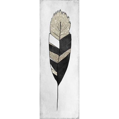 White Feathered 2 Gold Ornate Wood Framed Art Print with Double Matting by Allen, Kimberly