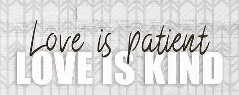 Love is Patient White Modern Wood Framed Art Print with Double Matting by Kimberly, Allen