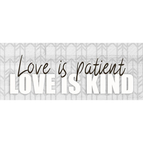 Love is Patient Black Modern Wood Framed Art Print with Double Matting by Kimberly, Allen