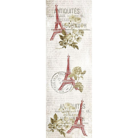 Paris Script panel White Modern Wood Framed Art Print by Kimberly, Allen