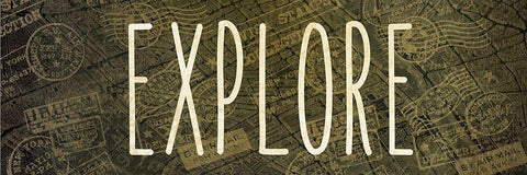 Wanderlust 3 Black Ornate Wood Framed Art Print with Double Matting by Kimberly, Allen