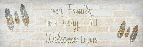Family E White Modern Wood Framed Art Print with Double Matting by Kimberly, Allen