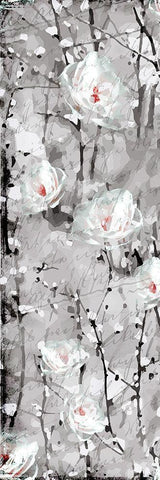 Blooming in White 1 Black Ornate Wood Framed Art Print with Double Matting by Kimberly, Allen