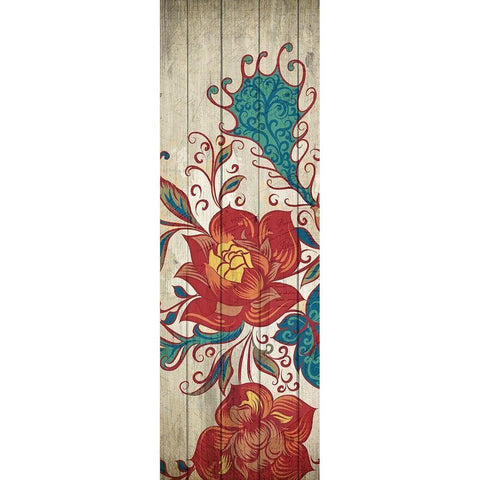 Floral Spice Panel 1 White Modern Wood Framed Art Print by Kimberly, Allen