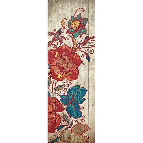 Floral Spice Panel 2 Black Modern Wood Framed Art Print with Double Matting by Kimberly, Allen