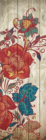 Floral Spice Panel 2 Black Ornate Wood Framed Art Print with Double Matting by Kimberly, Allen
