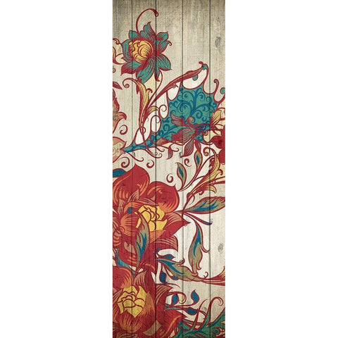 Floral Spice Panel 3 White Modern Wood Framed Art Print by Kimberly, Allen