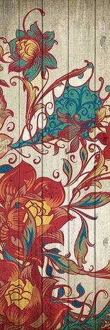 Floral Spice Panel 3 White Modern Wood Framed Art Print with Double Matting by Kimberly, Allen