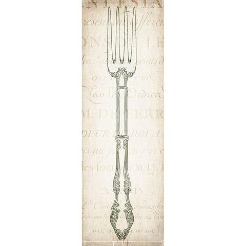 Cutlery 1 White Modern Wood Framed Art Print by Kimberly, Allen