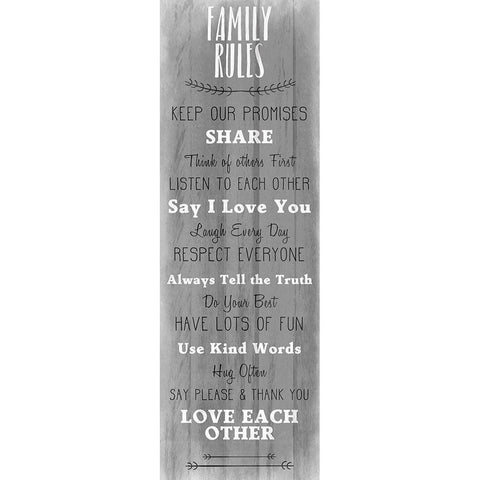 Family Rules v5 Gold Ornate Wood Framed Art Print with Double Matting by Kimberly, Allen