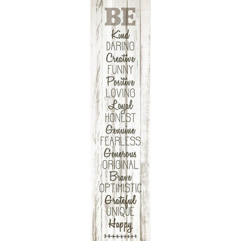 BE Happy v2 Black Modern Wood Framed Art Print with Double Matting by Kimberly, Allen