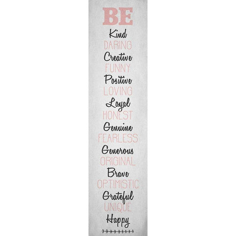 BE Happy v3 Black Modern Wood Framed Art Print with Double Matting by Kimberly, Allen