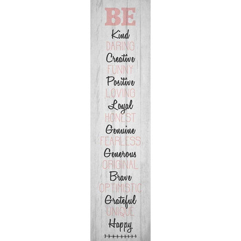 BE Happy v4 Black Modern Wood Framed Art Print with Double Matting by Kimberly, Allen