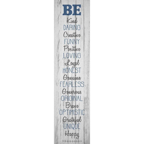 BE Happy v5 Gold Ornate Wood Framed Art Print with Double Matting by Kimberly, Allen