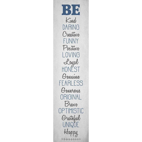 BE Happy v6 Black Modern Wood Framed Art Print with Double Matting by Kimberly, Allen