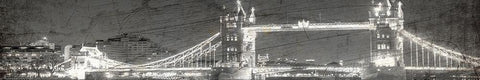 London Bridge at Night White Modern Wood Framed Art Print with Double Matting by Kimberly, Allen