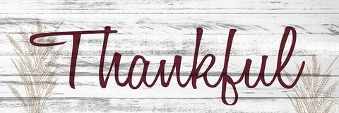 Thankful White Modern Wood Framed Art Print with Double Matting by Kimberly, Allen