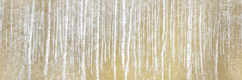 Forest in Gold White Modern Wood Framed Art Print with Double Matting by Kimberly, Allen
