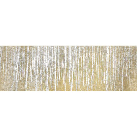 Forest in Gold White Modern Wood Framed Art Print by Kimberly, Allen