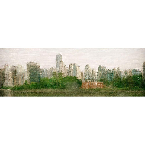 Vancouver Skyline White Modern Wood Framed Art Print by Kimberly, Allen