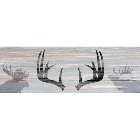 Wildlife Silhouette Black Modern Wood Framed Art Print with Double Matting by Kimberly, Allen