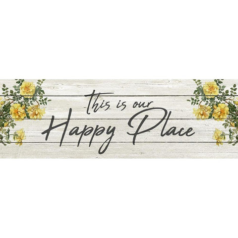 This is our Happy Place White Modern Wood Framed Art Print by Kimberly, Allen