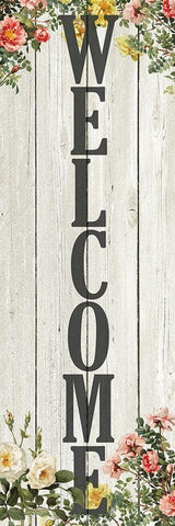 Welcome Black Ornate Wood Framed Art Print with Double Matting by Kimberly, Allen