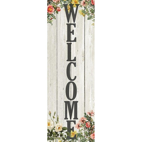 Welcome Black Modern Wood Framed Art Print with Double Matting by Kimberly, Allen