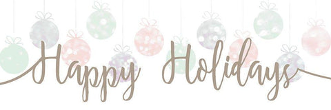 Happy Holidays Panel White Modern Wood Framed Art Print with Double Matting by Kimberly, Allen