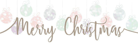 Merry Christmas Panel White Modern Wood Framed Art Print with Double Matting by Kimberly, Allen