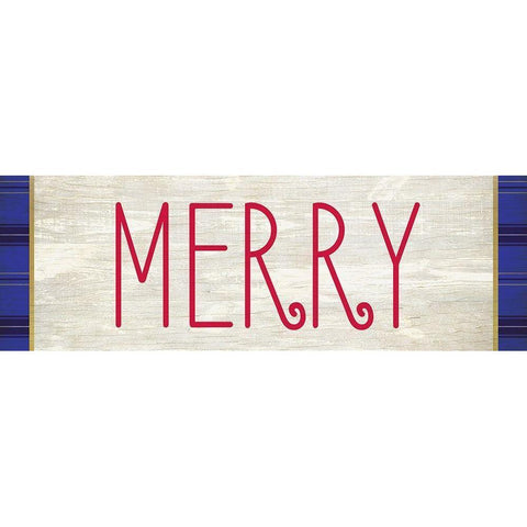 MERRY Black Modern Wood Framed Art Print by Kimberly, Allen