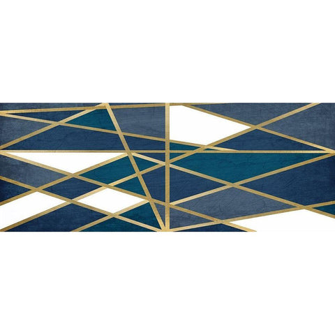 Gold and Blue Maze v2 Gold Ornate Wood Framed Art Print with Double Matting by Kimberly, Allen