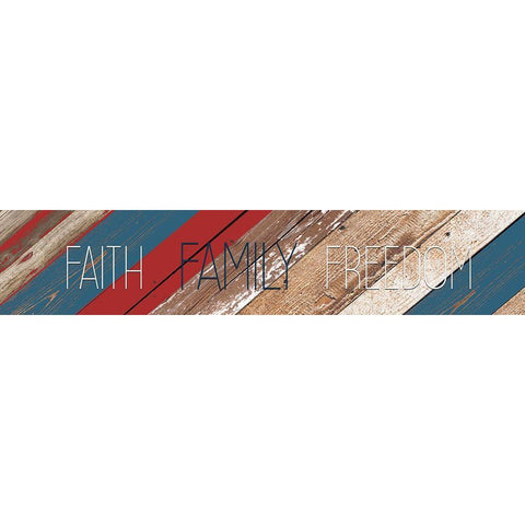 Faith Family Freedom Black Modern Wood Framed Art Print with Double Matting by Kimberly, Allen