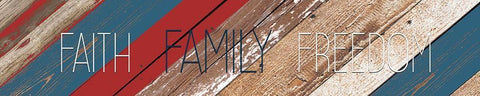 Faith Family Freedom White Modern Wood Framed Art Print with Double Matting by Kimberly, Allen