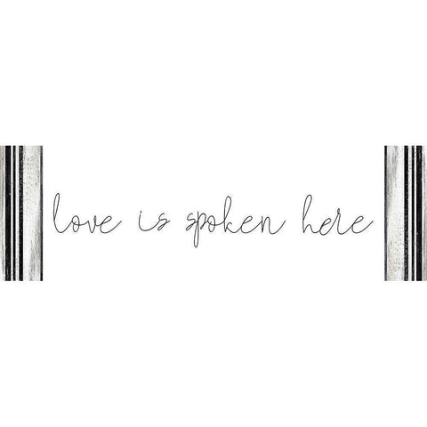 Love is Spoken Here Black Modern Wood Framed Art Print with Double Matting by Kimberly, Allen