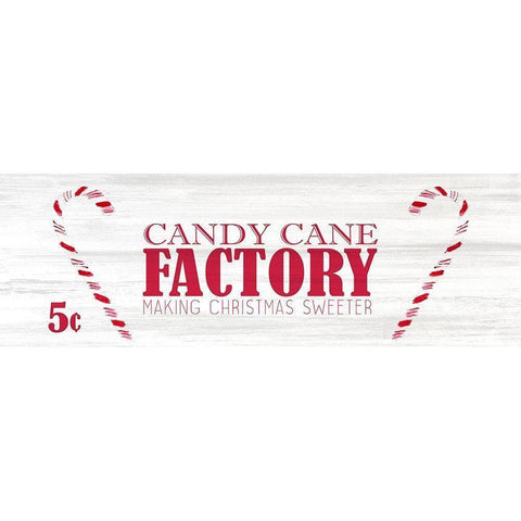 Candy Cane Factory 1 Black Modern Wood Framed Art Print with Double Matting by Kimberly, Allen